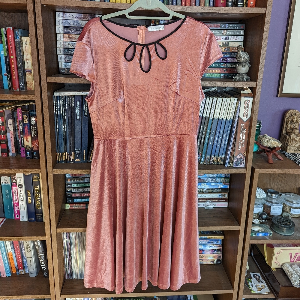 Dusty rose stretch velvet dress 2xl